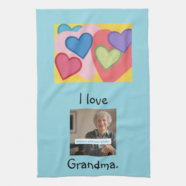 Me encanta la abuela, las toallas personalizados d (Vertical)