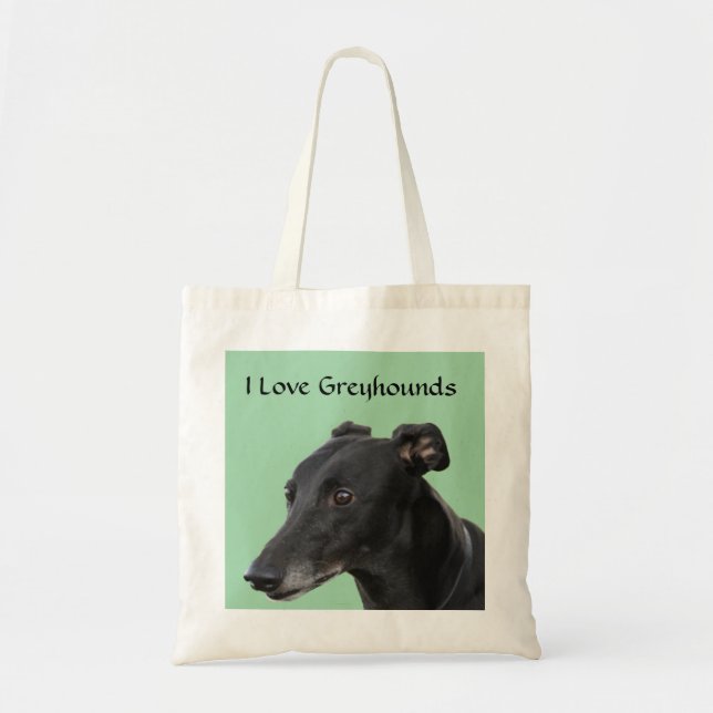 Me encanta la bolsa de canvas de Greyhounds (Frente)