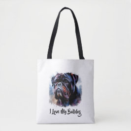 Me encanta la bolsa de tote de mi Bulldog