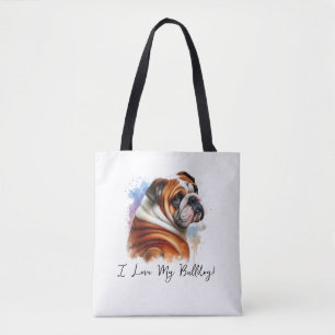 Me encanta la bolsa de tote de mi Bulldog