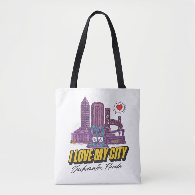Me Encanta La Bolsa De Tote De Mi Ciudad (Anverso)