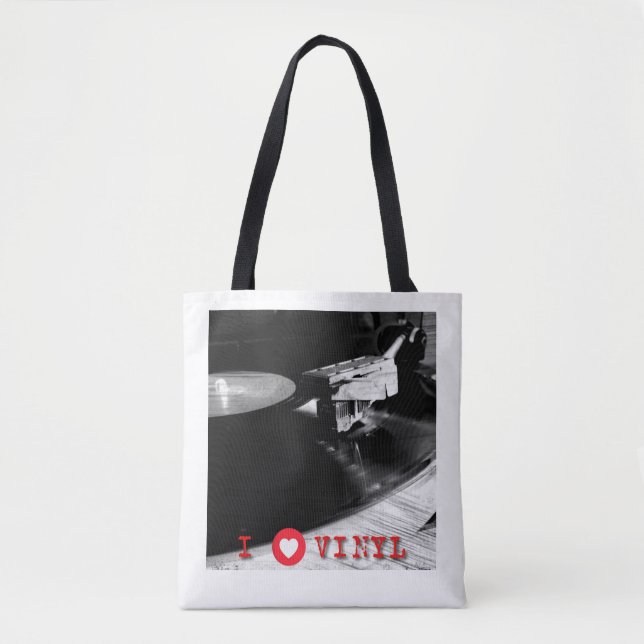 Me encanta la bolsa de tote de Vinyl (Anverso)
