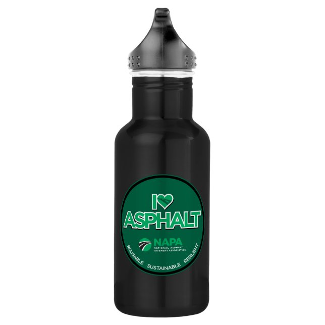 Me encanta la botella de agua asfáltica - negra (Derecha)