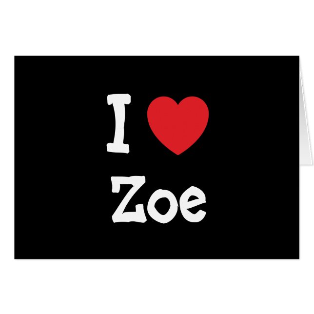 Me encanta la camiseta corazón de Zoe (Anverso (Horizontal))