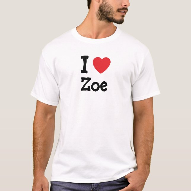 Me encanta la camiseta corazón de Zoe (Anverso)
