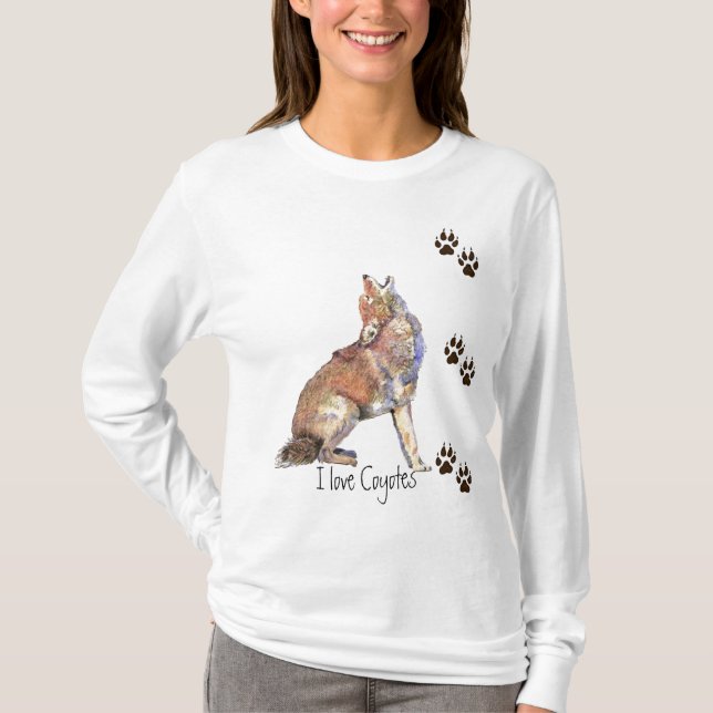 Me encanta la camiseta de animales de Coyotes Trac (Anverso)