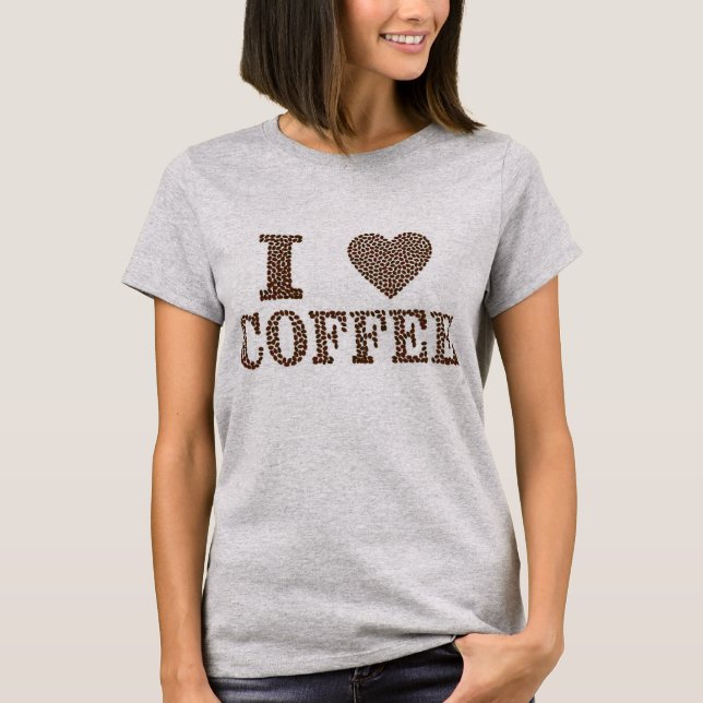 Me encanta la camiseta de café (Anverso)