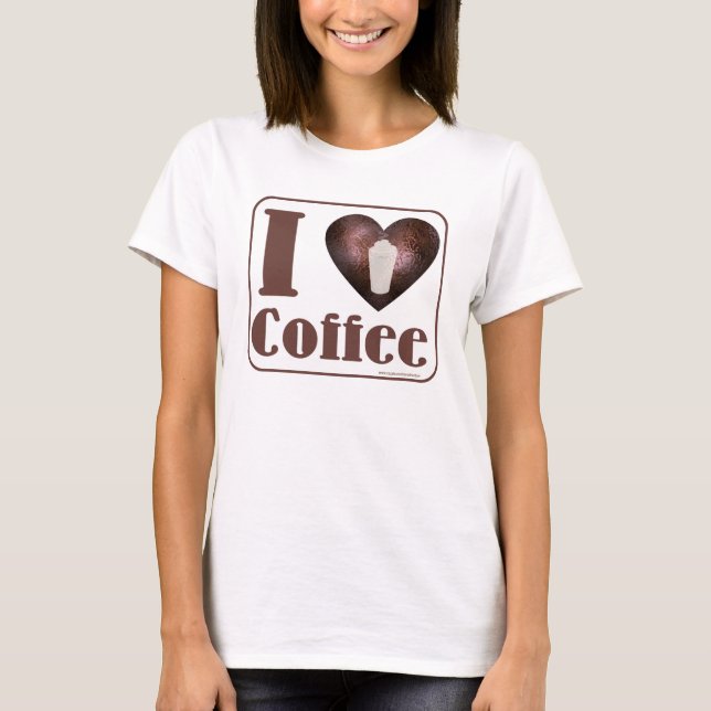 Me encanta la camiseta de café (Anverso)
