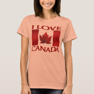 Me encanta la camiseta de Canadá de las mujeres de