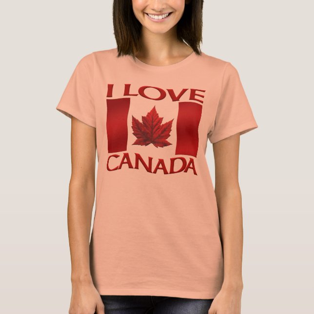Me encanta la camiseta de Canadá de las mujeres de (Anverso)