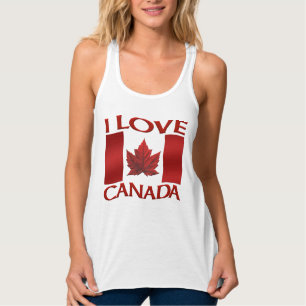 Me encanta la camiseta de Canadá de un tanque feme