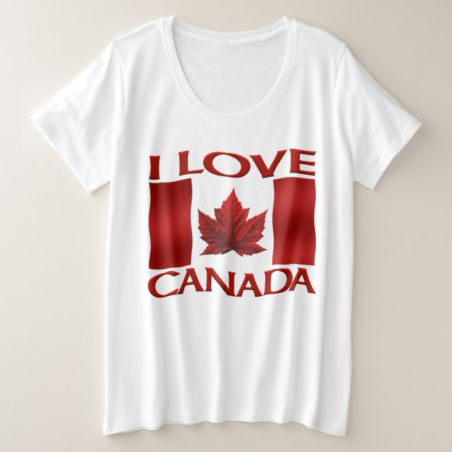 Me encanta la camiseta de Canadá Women's Plus Size (Anverso del diseño)