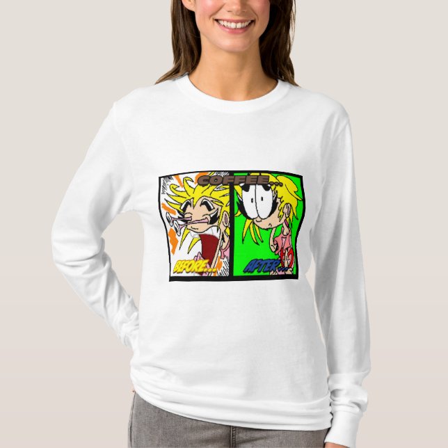 Me encanta la camiseta de Coffee Long Sleve (Anverso)