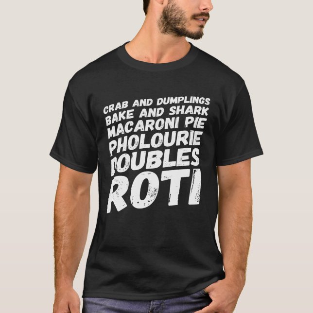 Me encanta la camiseta de comida de Trinidad y Tob (Anverso)