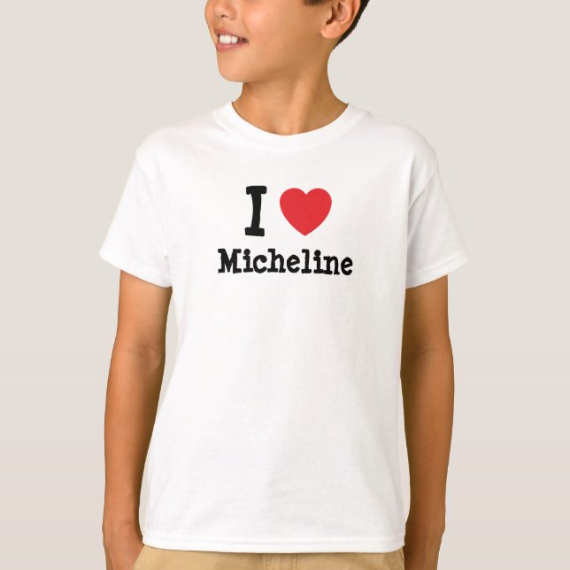 Me encanta la camiseta de corazón de Micheline (Anverso)