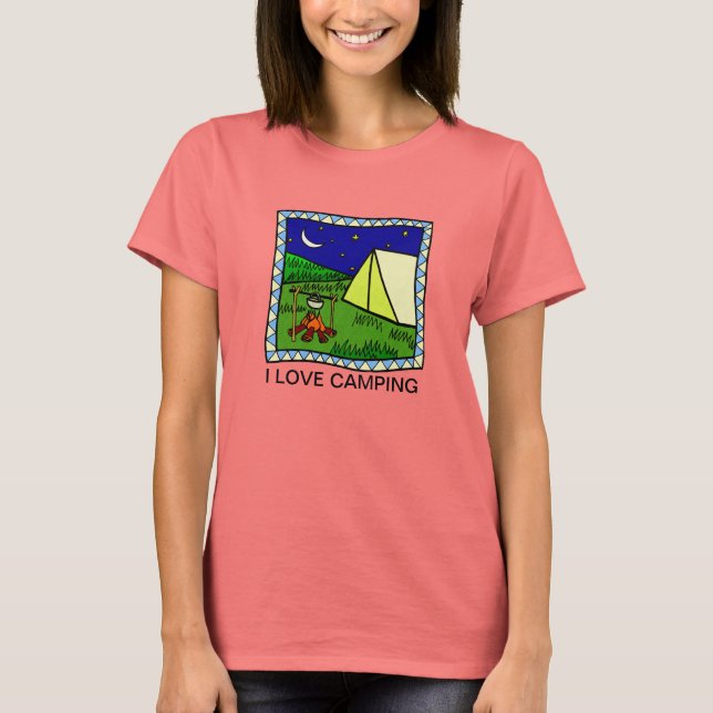 ME ENCANTA LA CAMISETA DE DISEÑO DE CAMPING (Anverso)