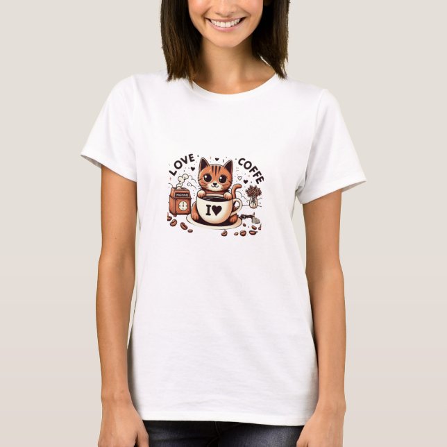 ME ENCANTA LA CAMISETA DE Gato Y COFFE (Anverso)