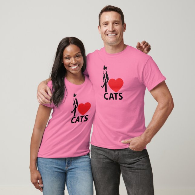Me encanta la camiseta de gatos (Unisexo)