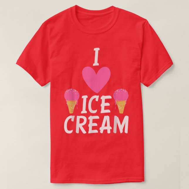 Me encanta la camiseta de helado (Diseño del anverso)