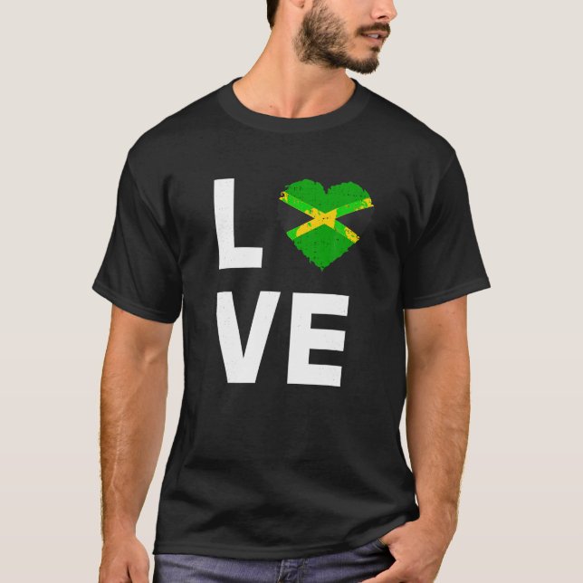 Me encanta la camiseta de Jamaica que me encanta J (Anverso)