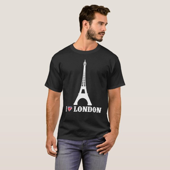 Me encanta la camiseta de Londres Eiffel Torre de  (Anverso completo)