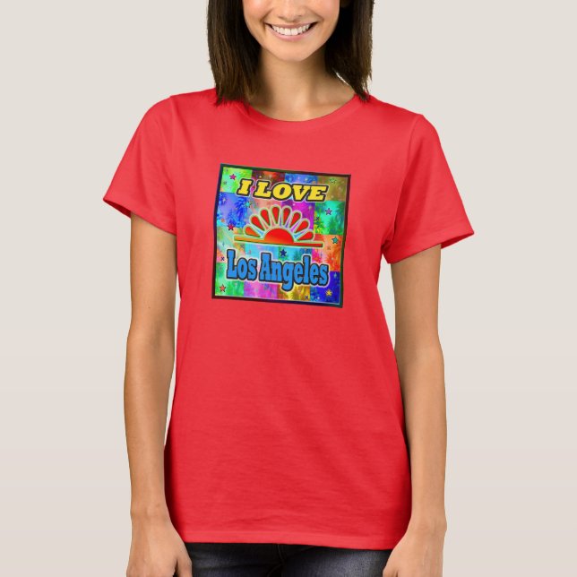 ME ENCANTA La Camiseta De Los Ángeles Sun & Palms (Anverso)