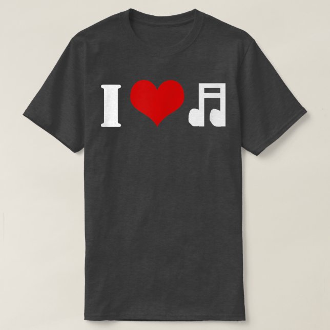 Me Encanta La Camiseta De Música (Diseño del anverso)