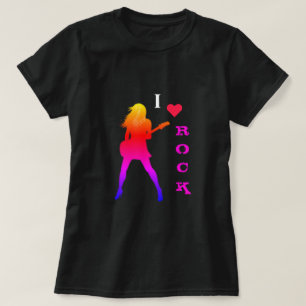 Me encanta la camiseta de música rock con Chica gu