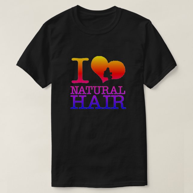 Me encanta la camiseta de pelo natural (Diseño del anverso)