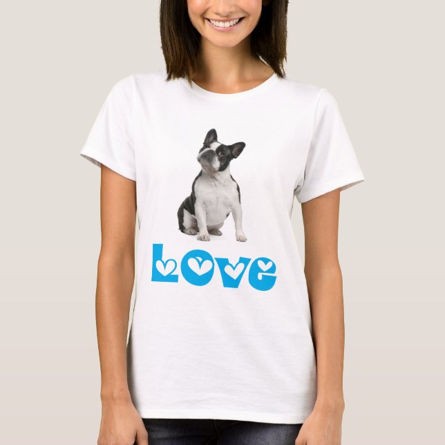 Me encanta la camiseta de perro porcino del Bulldo (Anverso)