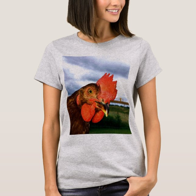 Me encanta la camiseta de pollo con Rooster Photo (Anverso)