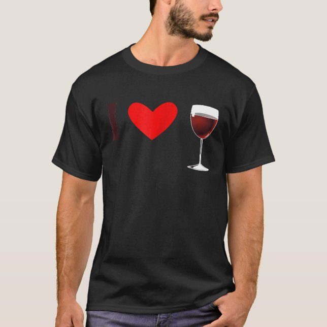 Me encanta la camiseta de té de vino rojo (Anverso)