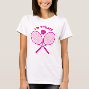 Me encanta la camiseta de tenis con raquetas cruza