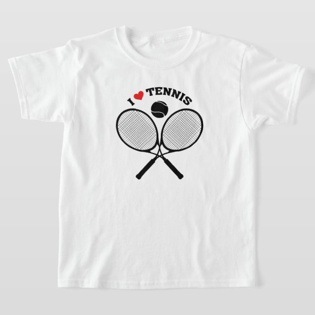 Me encanta la camiseta de tenis con raquetas cruza (Distribución)
