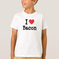 Me encanta la camiseta del corazón de Bacon