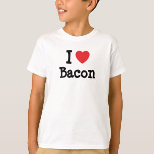 Me encanta la camiseta del corazón de Bacon