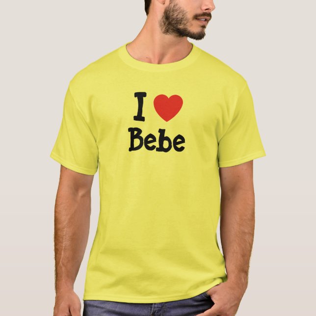 Me encanta la camiseta del corazón de Bebe (Anverso)