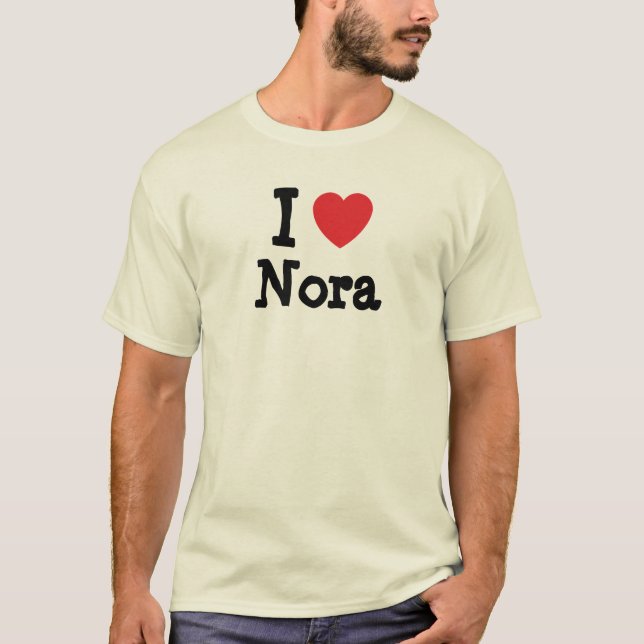 Me encanta la camiseta del corazón de Nora (Anverso)