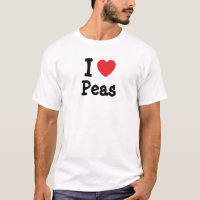 Me encanta la camiseta del corazón de Peas