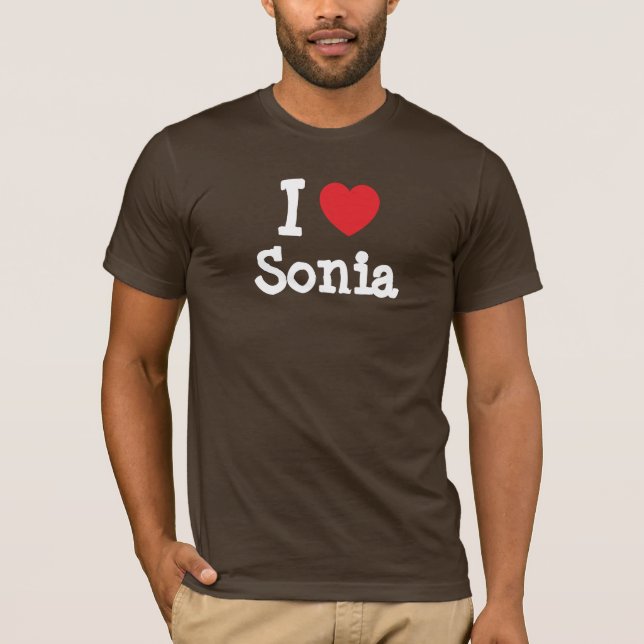 Me encanta la camiseta del corazón de Sonia (Anverso)