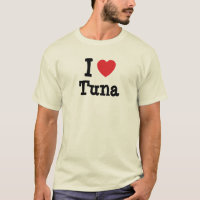 Me encanta la camiseta del corazón del atún