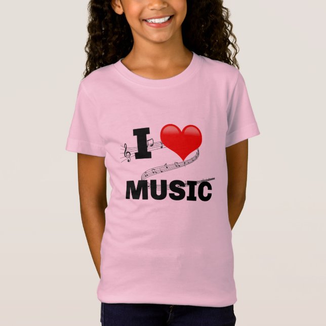 Me encanta la camiseta musical (Anverso)