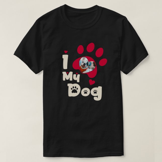 Me encanta la camiseta personalizada de fotos de m (Diseño del anverso)