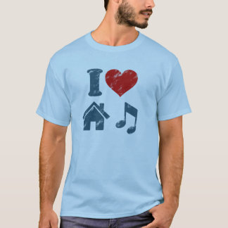 Me encanta la camiseta vintage de la música house