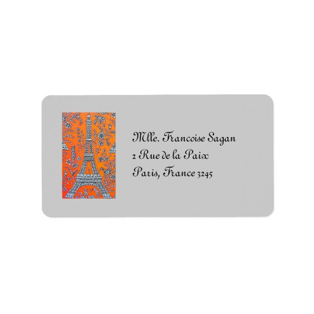 Me encanta la etiqueta de cosecha de París (Frente)