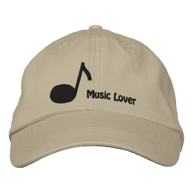 Me encanta la gorra bordada de música (Anverso)