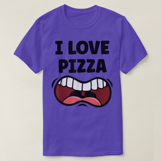 Me encanta la graciosa camiseta de boca de Pizza h (Diseño del anverso)