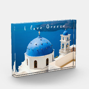 Me encanta la Iglesia de Grecia Santorini foto azu