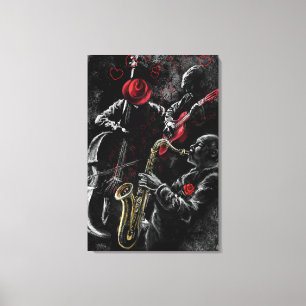Me encanta la impresión de lienzos de música jazz
