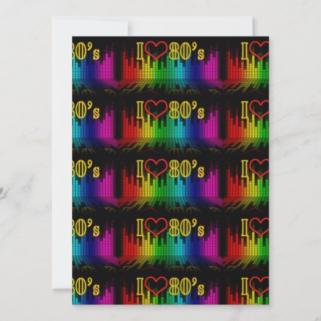 me encanta la invitación de fiesta de los 80 (Anverso)